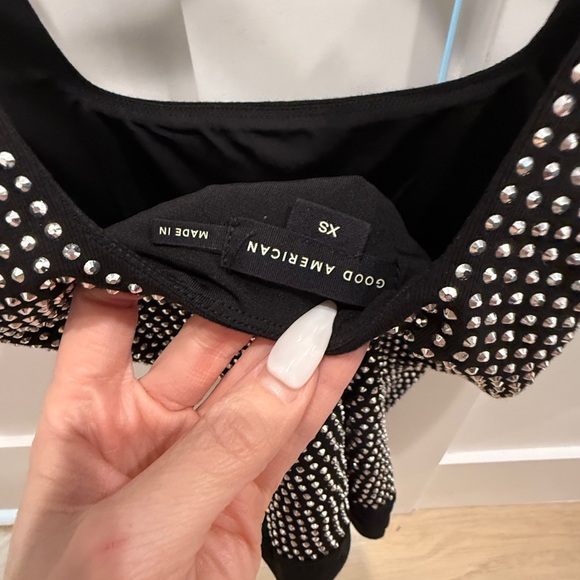 Good American Black and Silver rhinestone Bodysuit - Picture 3 of 3